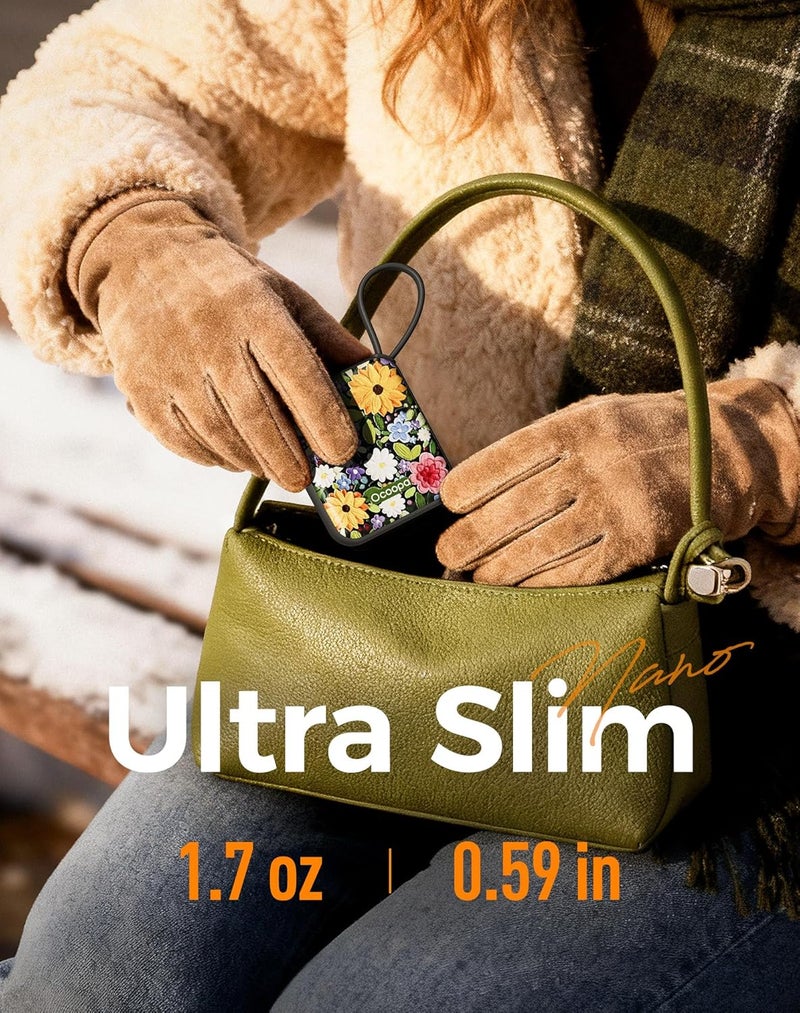 OCOOPA Hand Warmers Rechargeable UT5 Nano – Slim Electric Pocket Heater, Smart Temp Control, 14Hrs Battery, UL Safety, Artists in Bloom Design, Practical Gifts for Women, Christmas, Outdoor, Office - Image 2